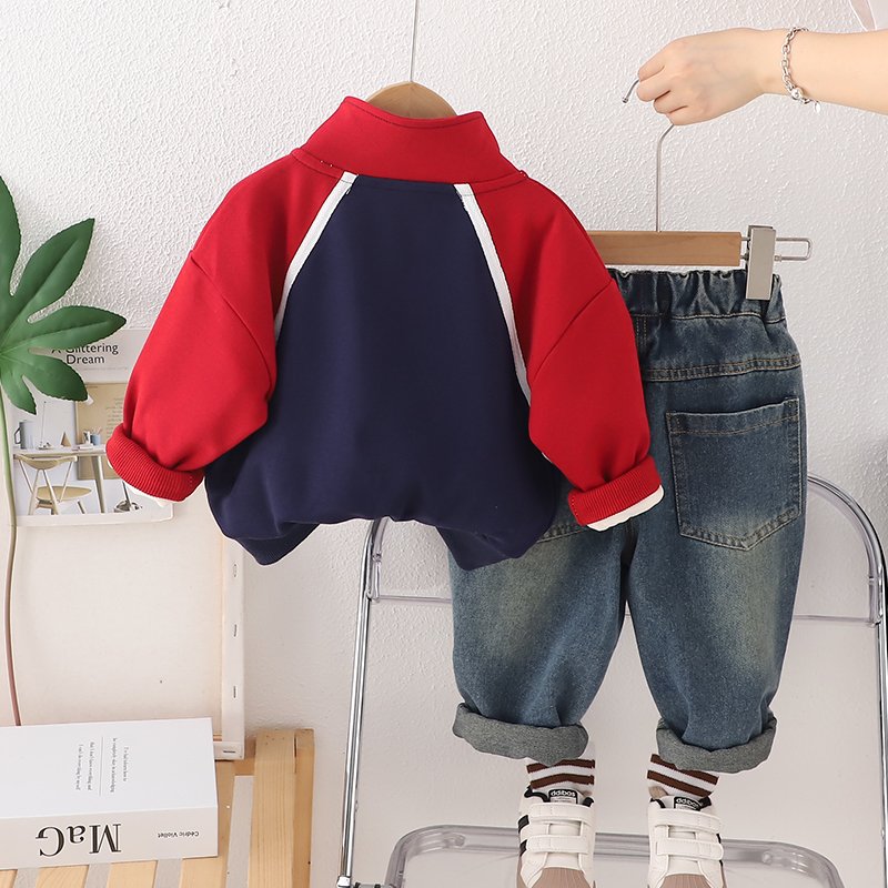 New Wholesale Kids Clothing Custom Solid Color Baby Kids Boys Clothing Sets Best Quality Tracksuit For Children
