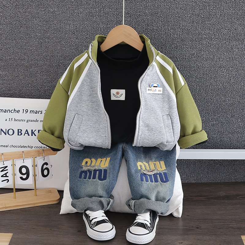 New Wholesale Kids Clothing Custom Solid Color Baby Kids Boys Clothing Sets Best Quality Tracksuit For Children