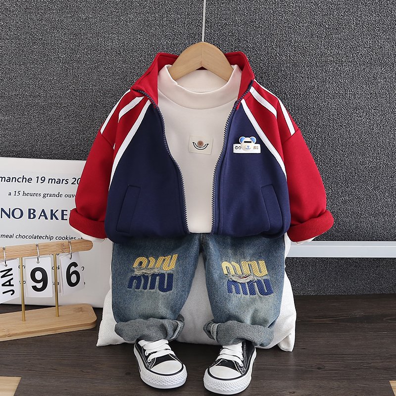 New Wholesale Kids Clothing Custom Solid Color Baby Kids Boys Clothing Sets Best Quality Tracksuit For Children