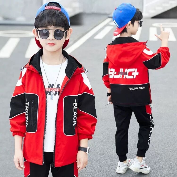 Autumn Hooded Pant Kids Boys Clothing Sets , Boys Sports Tracksuits,Kids Boys Sports Wear