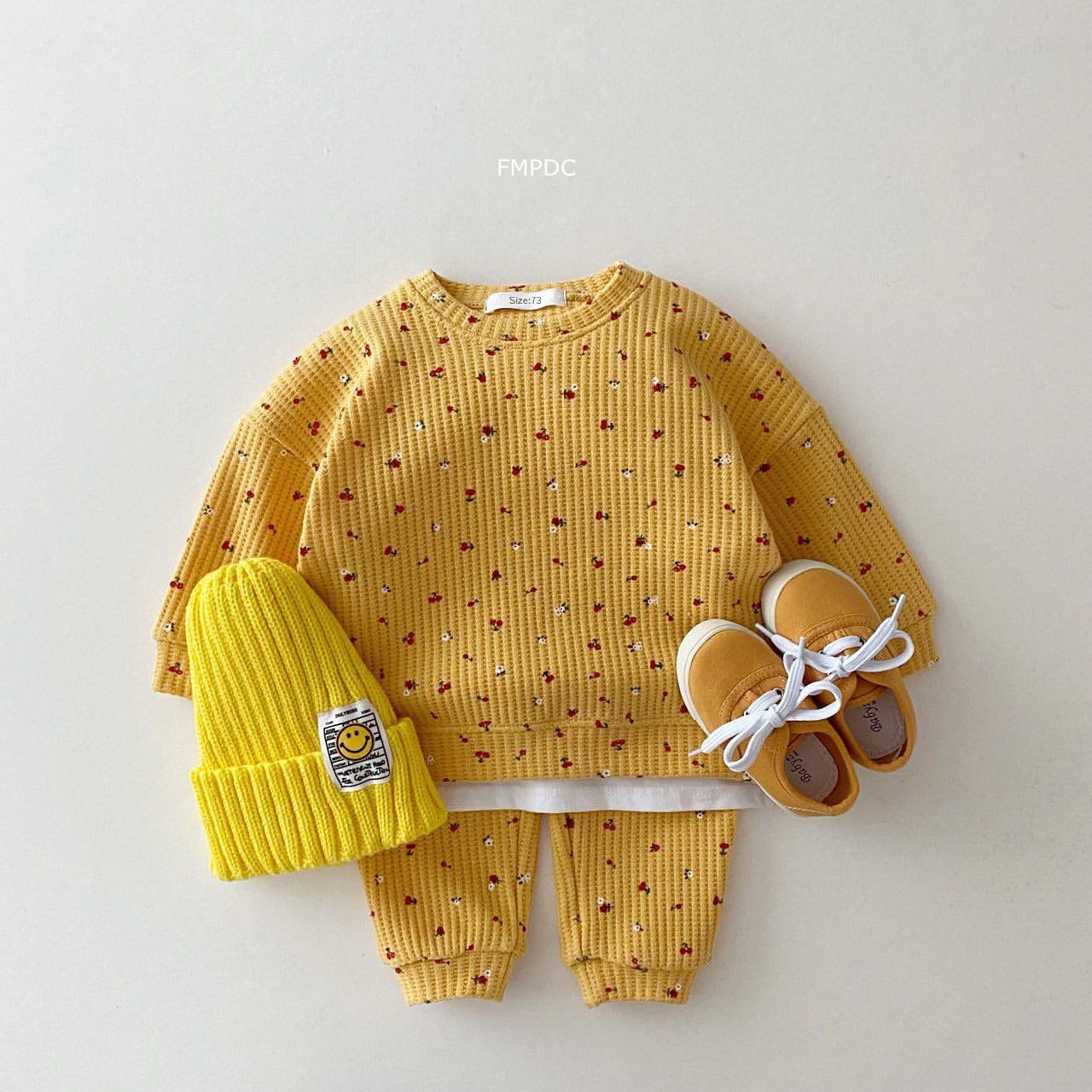 2PCS Newborn Boys Girls Round Neck Flowers Print Long Sleeve Top+Pants Infant Toddler Set Spring Autumn