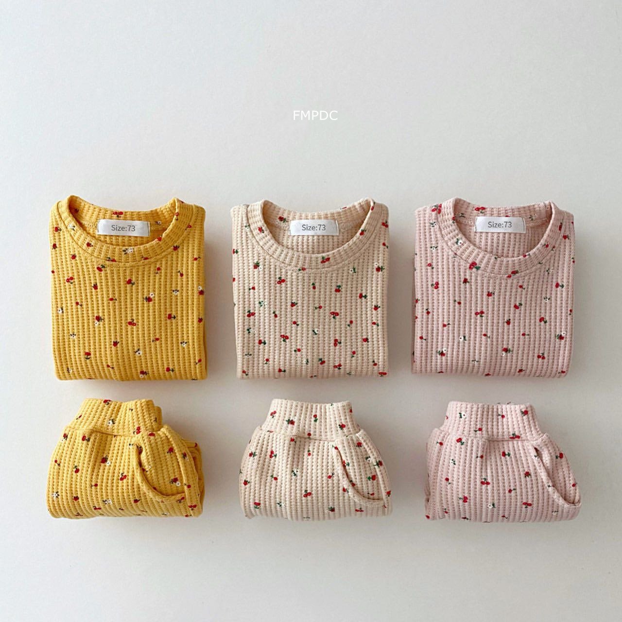 2PCS Newborn Boys Girls Round Neck Flowers Print Long Sleeve Top+Pants Infant Toddler Set Spring Autumn