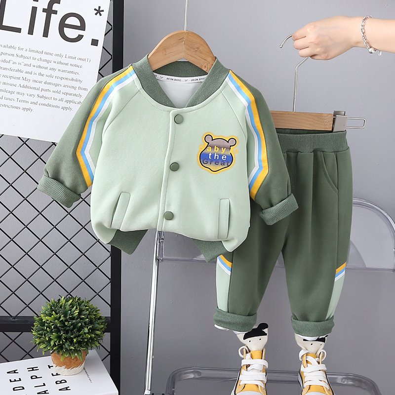 New Style Boutique Spring Autumn Children's 2pcs Fashion Boy Clothing Sets Cotton Baseball Jacket+Pants