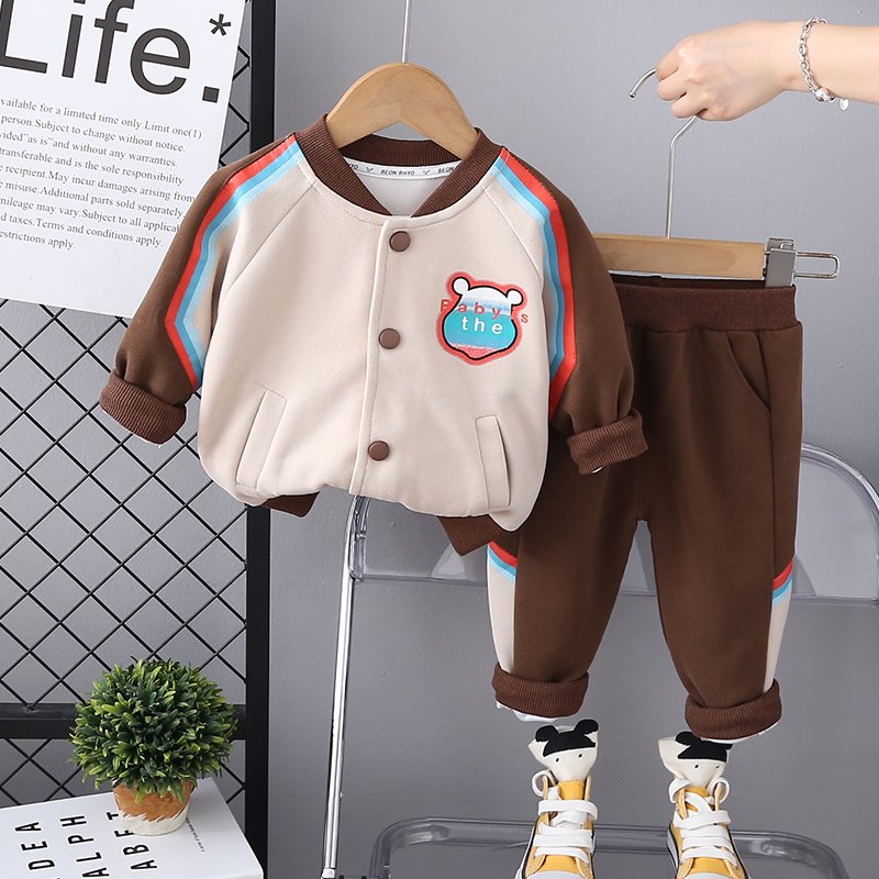 New Style Boutique Spring Autumn Children's 2pcs Fashion Boy Clothing Sets Cotton Baseball Jacket+Pants