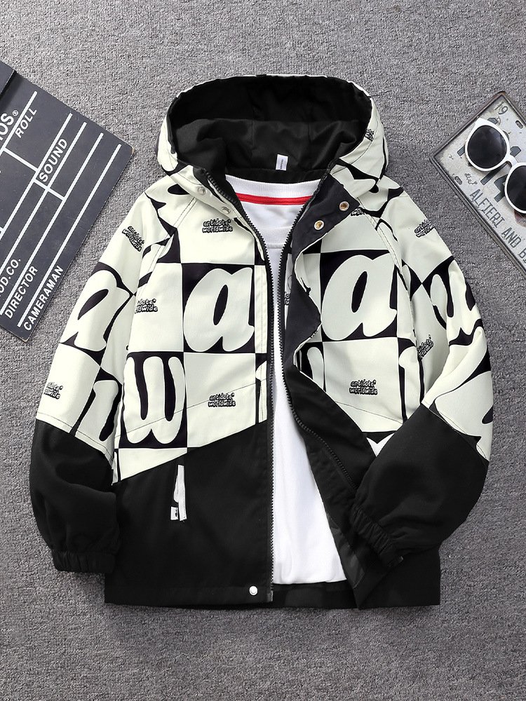 New styles high quality Spring and Autumn cool sport coat letter pattern outdoor jacket custom LOGO children's clothing