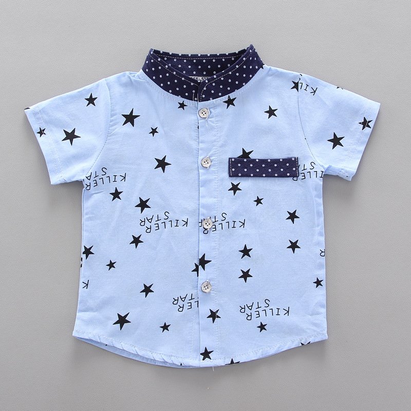 Summer short sleeve children's set baby clothes clothing cartoon cotton children's clothing baby boy clothing set