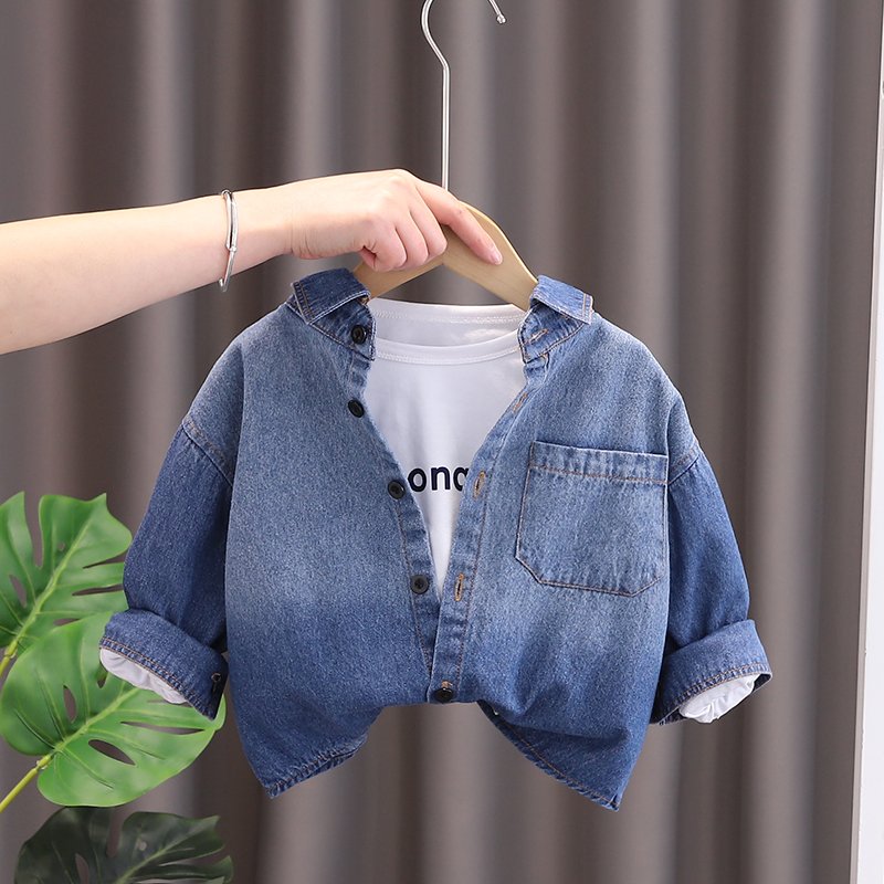 Wholesale new 2024 T Shirt Trousers Jacket Trend Fashion denim clothing Kid Baby Clothes 3 Piece Children Cowboy Set