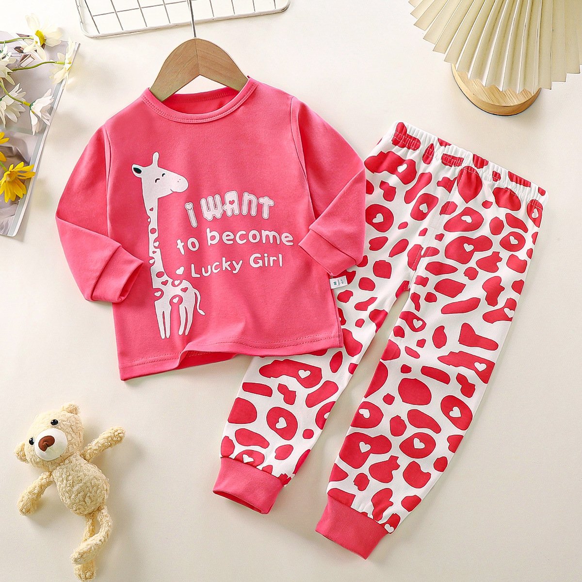 Underwear set pure cotton autumn new boys' pajamas girls' homewear 0-6 years old children's clothing processing custom