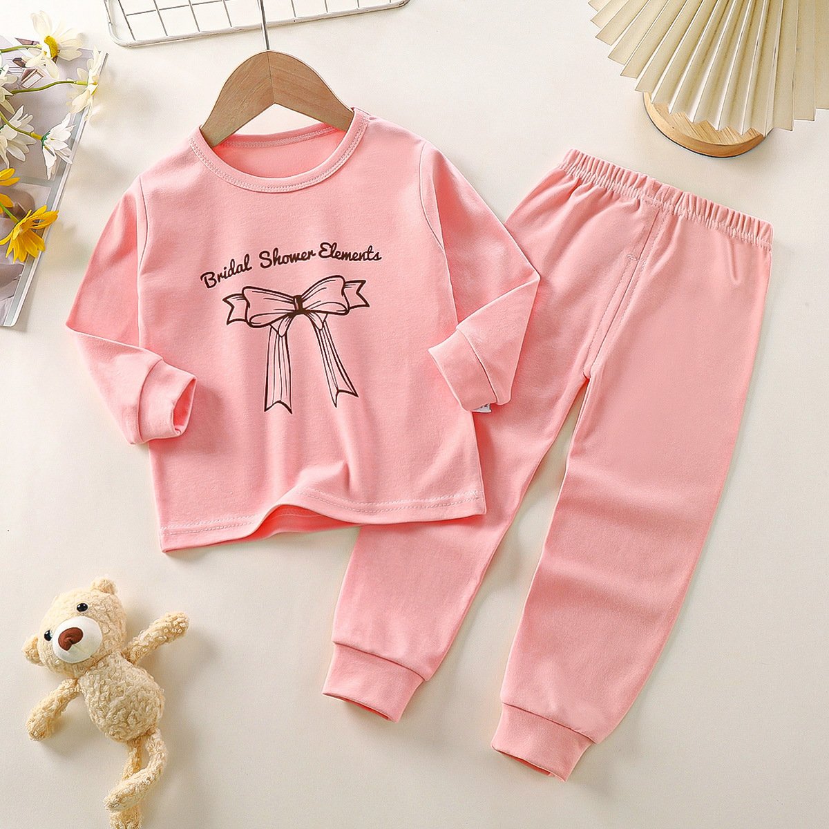 Underwear set pure cotton autumn new boys' pajamas girls' homewear 0-6 years old children's clothing processing custom