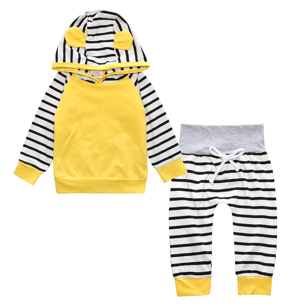 Newborn baby girls clothes long sleeve toddler print hoodies set wholesale baby clothing
