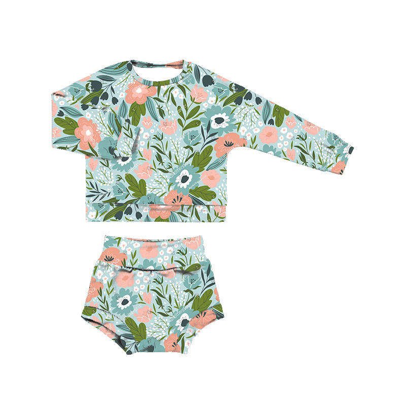 Wholesale Custom Fashion Cotton Boy And Girls Summer 2pcs Printed New Born Kids Baby Clothing Sets