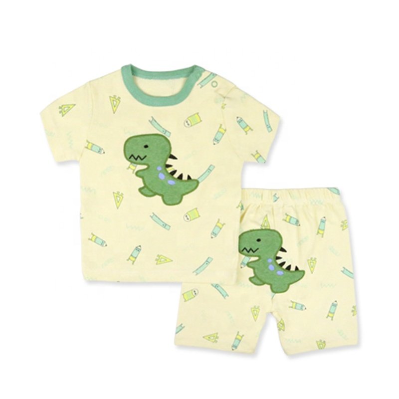 Hot sale 2023 summer style children clothing baby boy clothes short sleeve custom printed t-shirt sets casual wear kids wear co