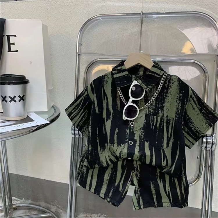 Summer Wholesale 1-4Years Children Kids Clothes Short Sleeve T Shirt Print Casual Boys Clothing Set