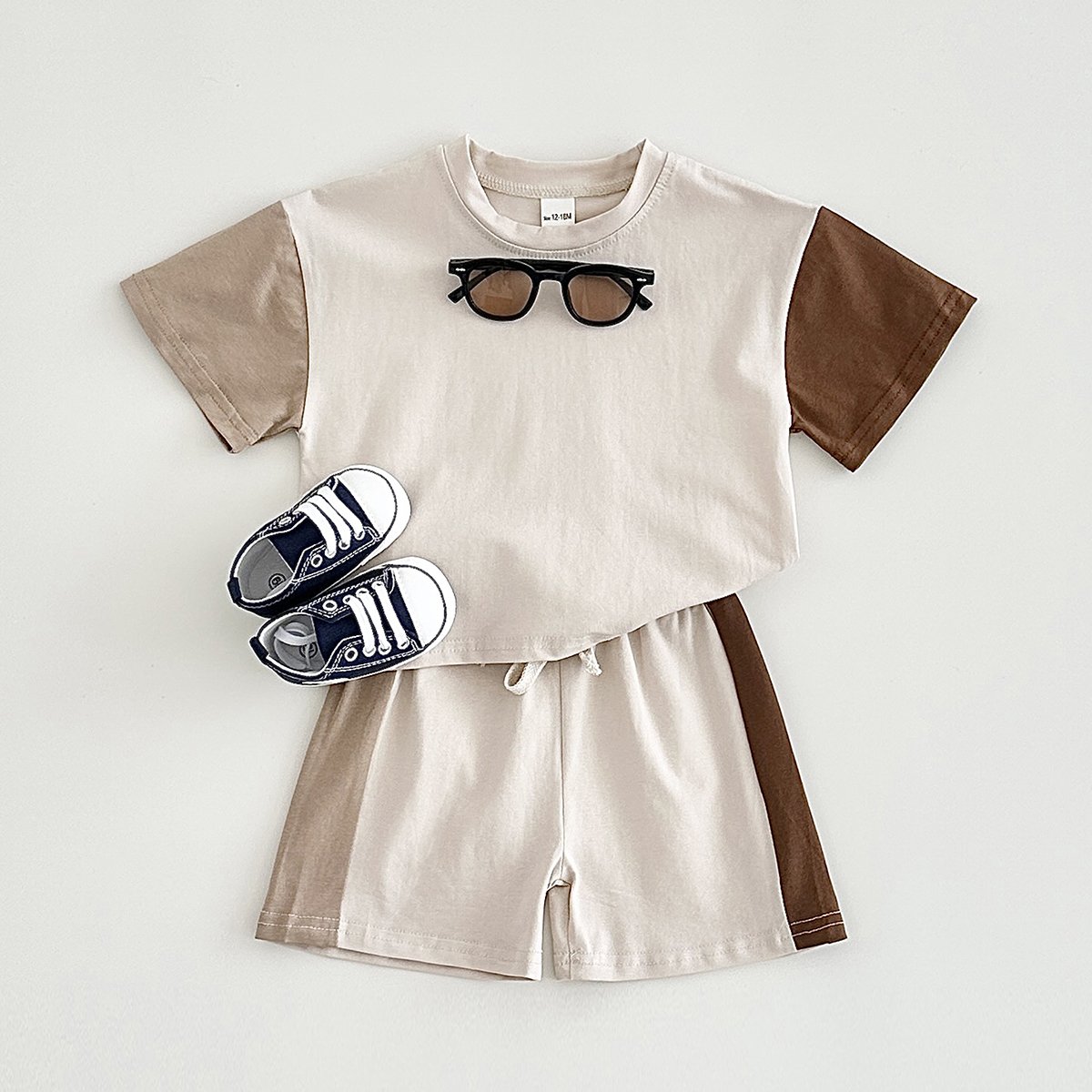Summer Toddler Girls Cotton Short Sleeve Top+Shorts Set Baby Boys Shortsleeve Tee Lace Up Shorts Outfits Kids Baby Girl Clothes
