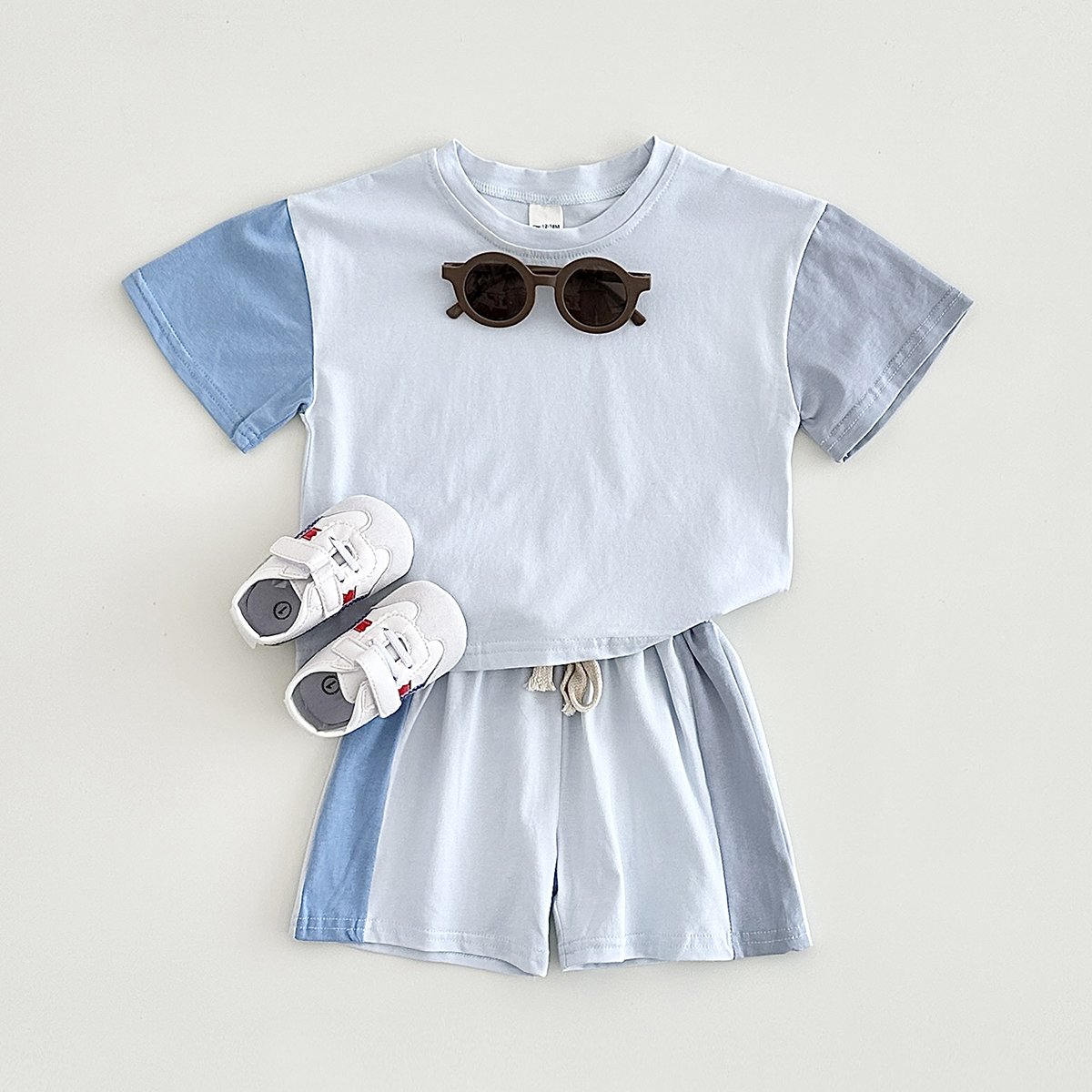 Summer Toddler Girls Cotton Short Sleeve Top+Shorts Set Baby Boys Shortsleeve Tee Lace Up Shorts Outfits Kids Baby Girl Clothes