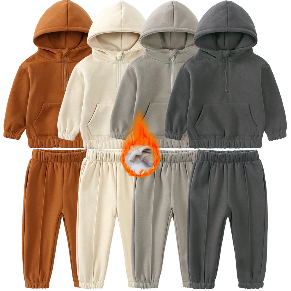 Custom Child Hoodie Children Clothes Cotton Winter Sweatsuit Children Boys Kids Track Suit Pullover Hoodie Boys Clothing Sets