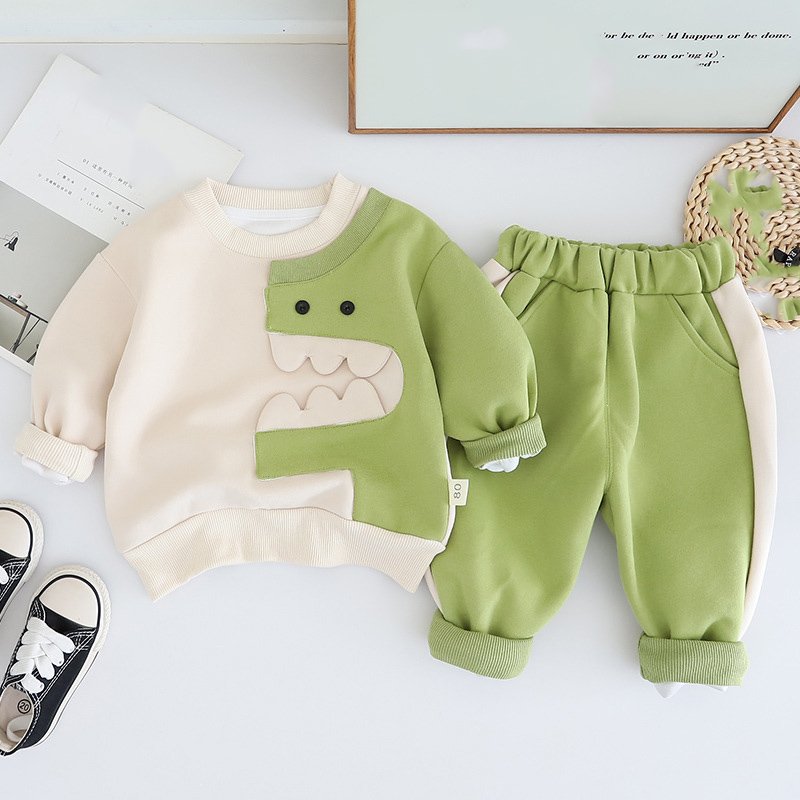 toddler 2024 autumn baby fashion cotton sports sweatshirt suit round neck casual style girls cute two-piece boys clothing sets