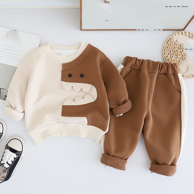 toddler 2024 autumn baby fashion cotton sports sweatshirt suit round neck casual style girls cute two-piece boys clothing sets