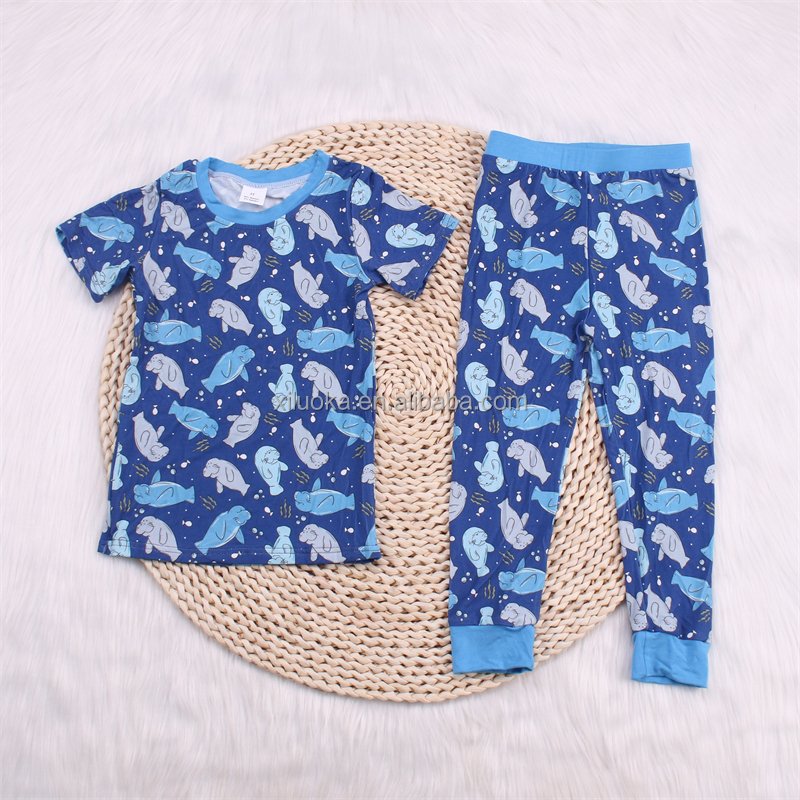 Wholesale Bamboo Pajamas Suit Casual Kids Pajamas Kids Pajamas Bamboo Baby Boys Clothing Sets
