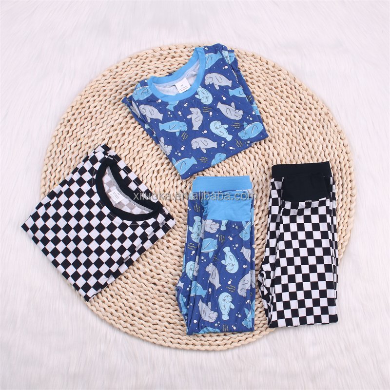 Wholesale Bamboo Pajamas Suit Casual Kids Pajamas Kids Pajamas Bamboo Baby Boys Clothing Sets