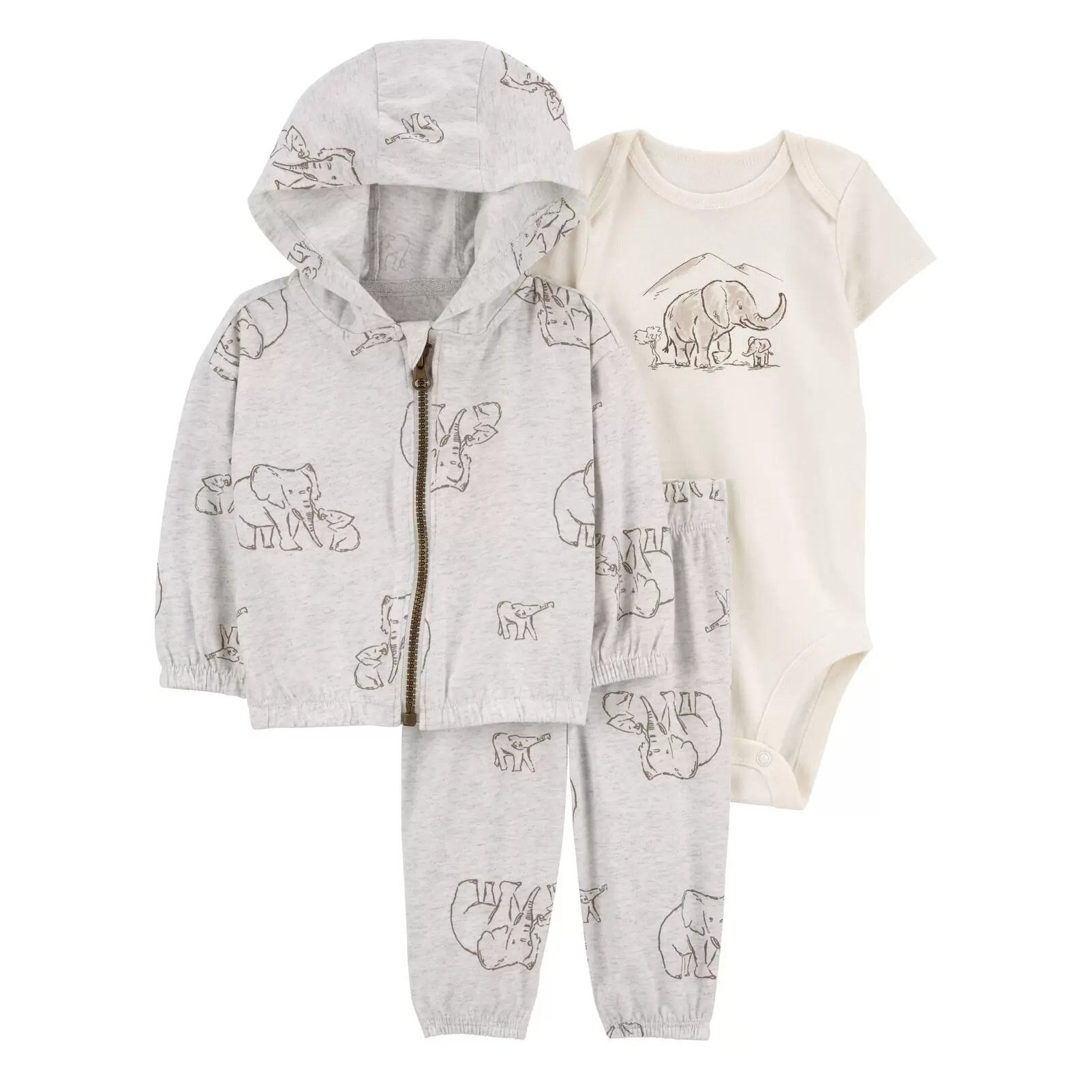 New Winter Hooded Zipper Jacket Long Sleeved Jumpsuit 100% Cotton Baby Boy Baby Girl Clothes Set