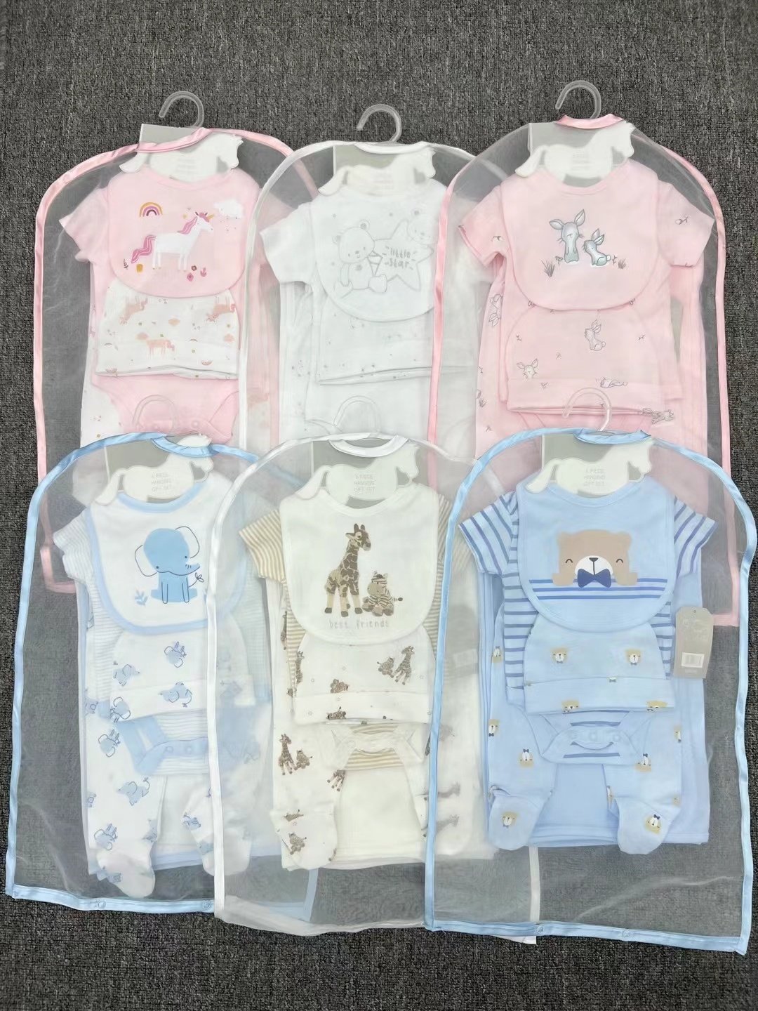 High quality unisex newborn baby gift set wrapped in short sleeved onesie baby clothing set for 0-6 months