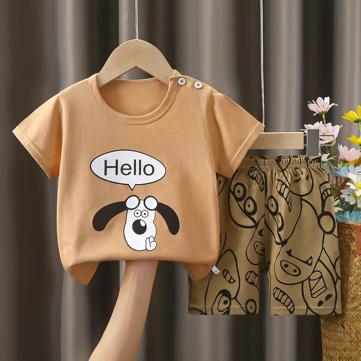 Children's t-shirt sets short-sleeved summer boy's cotton suit female treasure pants Cartoon baby kids clothes girls sports sets