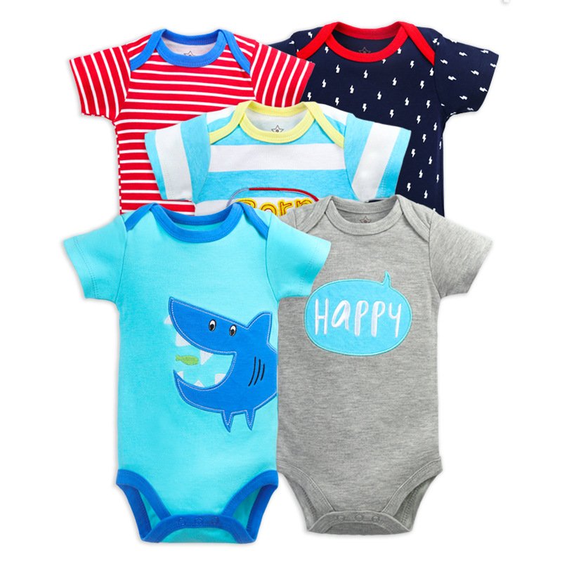 2021 5PCS/Lot Baby Boys Clothes Unicorn Girls Clothing Bodysuits Baby Girls Clothes Newborn 100%Cotton