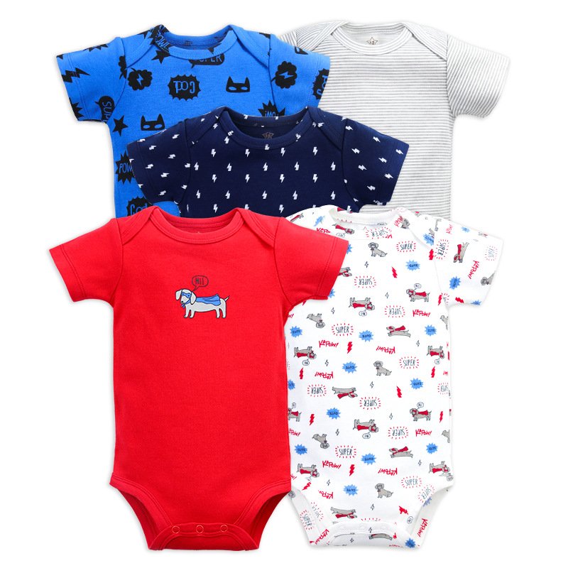 2021 5PCS/Lot Baby Boys Clothes Unicorn Girls Clothing Bodysuits Baby Girls Clothes Newborn 100%Cotton