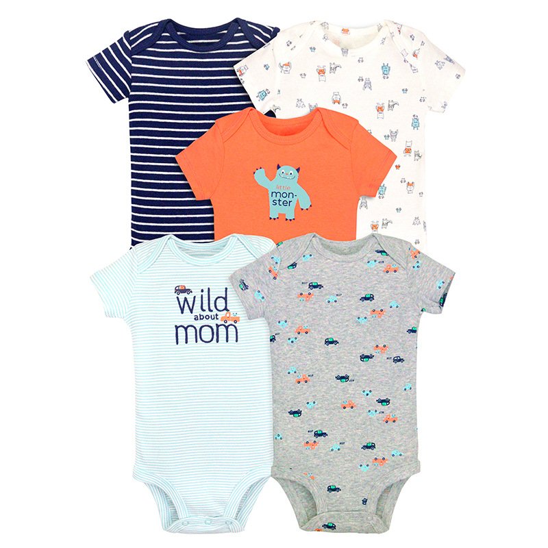 2021 5PCS/Lot Baby Boys Clothes Unicorn Girls Clothing Bodysuits Baby Girls Clothes Newborn 100%Cotton