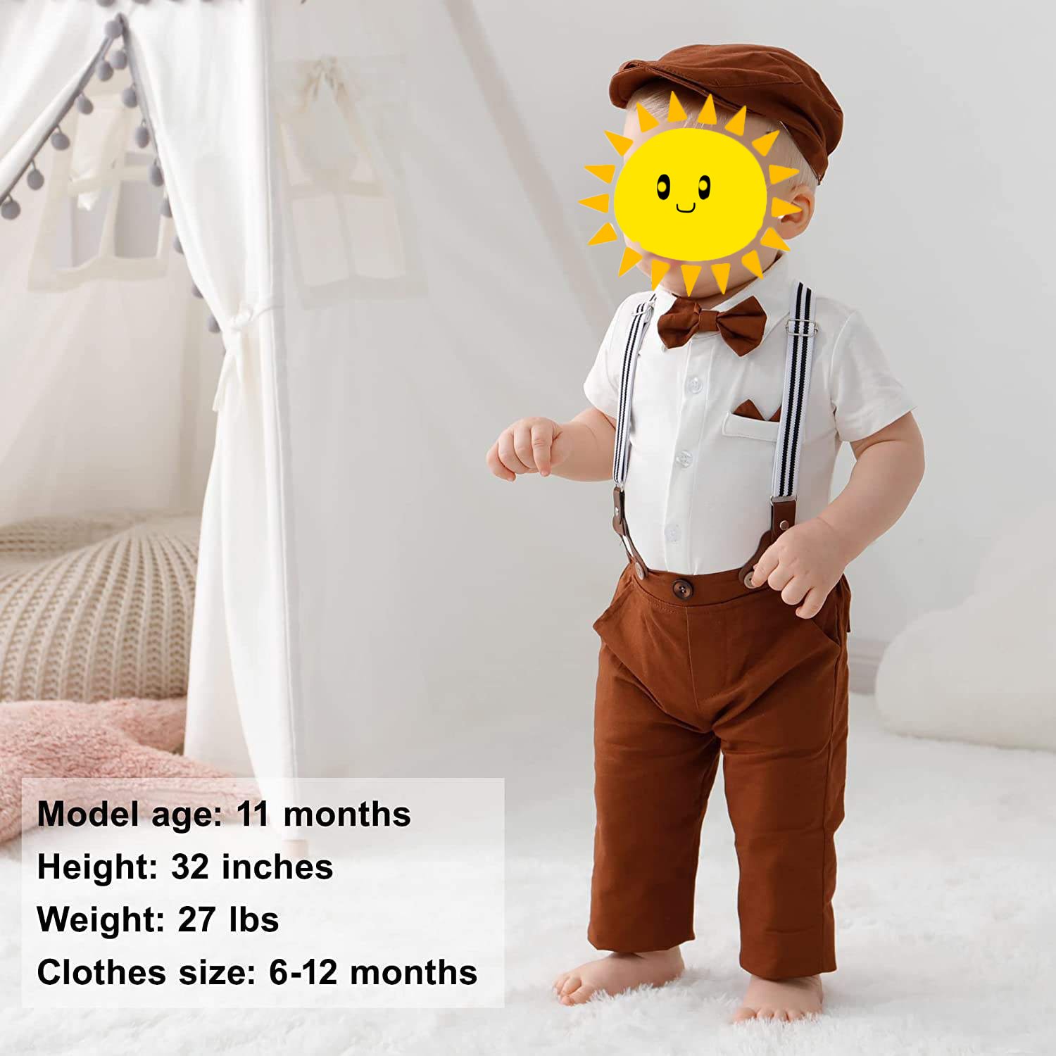 Custom Logo Baby Boy Clothes Bowtie Romper Shirt Suspender Pants Boy Clothing Sets 1st Birthday Formal Suit Children's Clothing