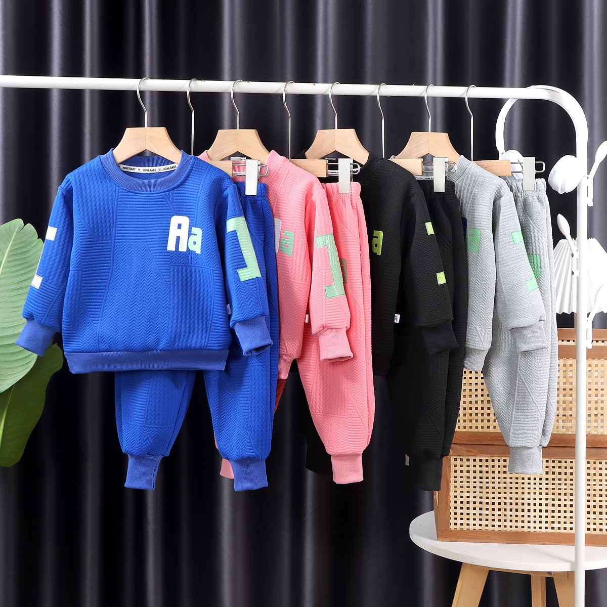 Children's Autumn New Sweater Spring and Autumn Boys' Fashionable Leisure Sports Set