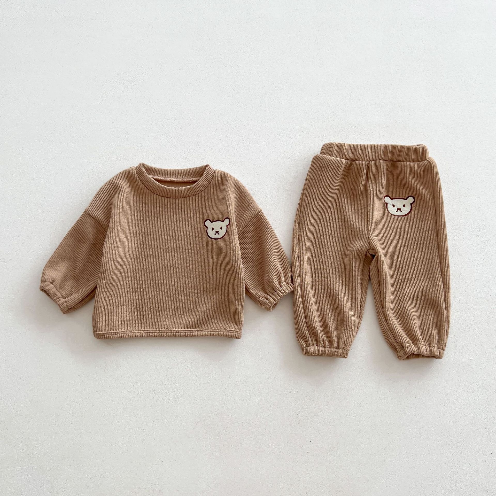Autumn Baby Cute Cartoon Bear Long Sleeve Sweatshirt And Pants Boy And Girl Baby Casual Set