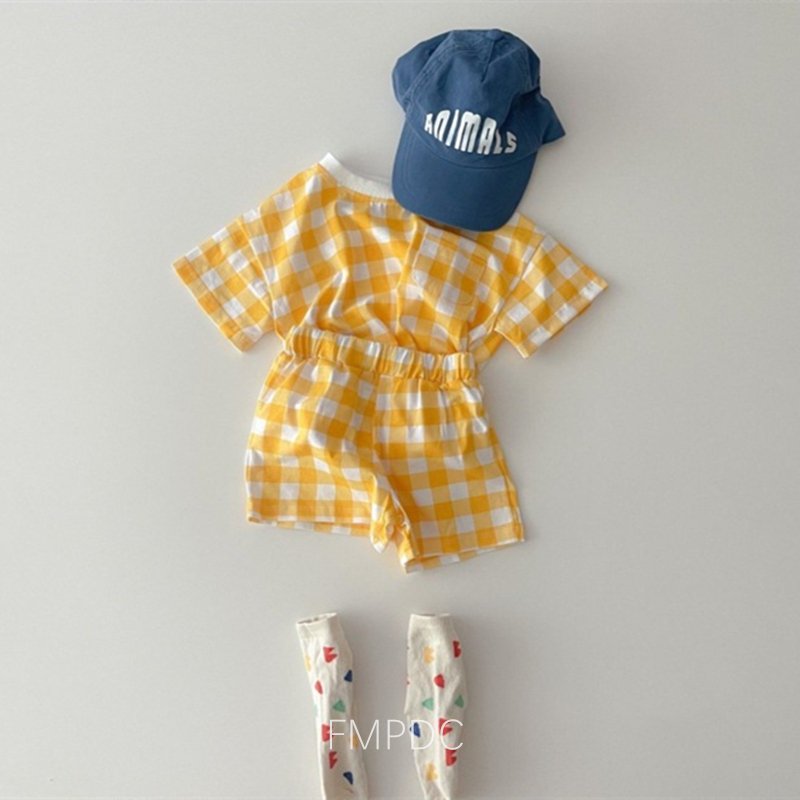 Summer Clothing Outfit Toddler Kids Polka Dot Clothing Sets Girls Plaid Print Tops Shorts 2pcs Casual Suit