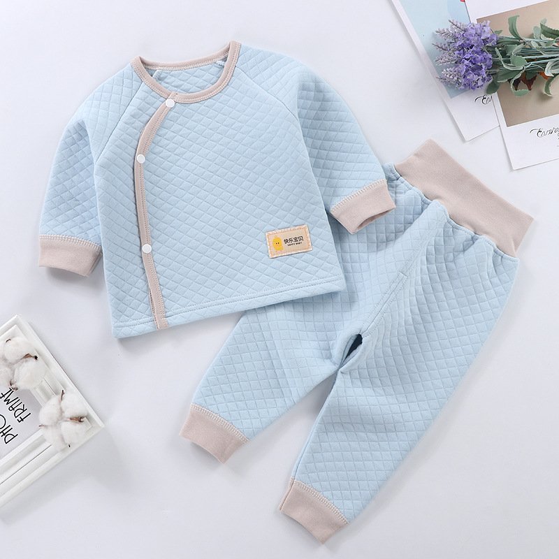 Hot sale children thermal underwear Toddler long johns cotton Winter Pajamas set baby clothes Thick Woolen Warm Clothing Outfit