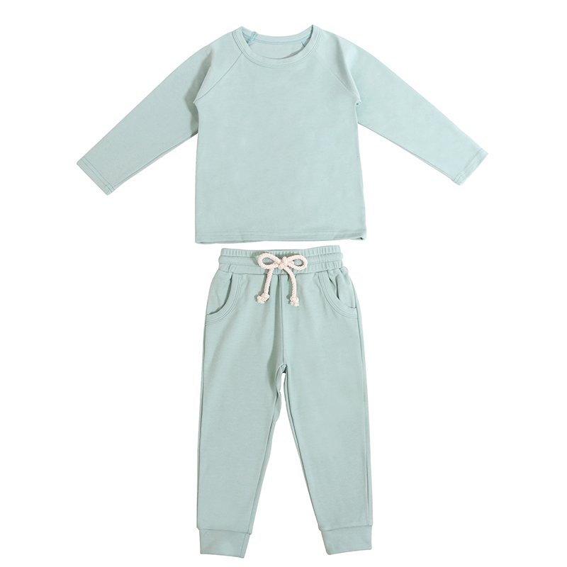 2024 Wholesale Custom Pajama Embroidery Drawstring Design Pants And Pocket Cotton Winter Baby Clothing Sets Boy