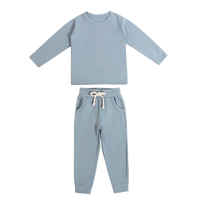 2024 Wholesale Custom Pajama Embroidery Drawstring Design Pants And Pocket Cotton Winter Baby Clothing Sets Boy
