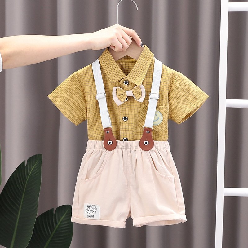 Boy Clothing Set Casual Kids Clothing Boys' Letter Patterned Overall Suit New Arrival Trendy Two-Piece Set