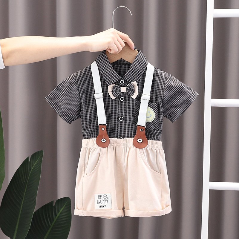 Boy Clothing Set Casual Kids Clothing Boys' Letter Patterned Overall Suit New Arrival Trendy Two-Piece Set