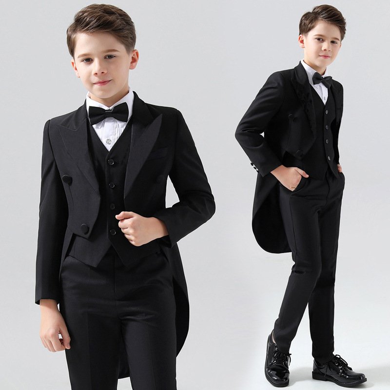 E-11 Wholesale Children's Formal Suit Dress Boys Wedding Piano Performance Tuxedo Suits Set Kids Clothing Sets Design
