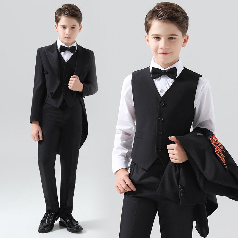 E-11 Wholesale Children's Formal Suit Dress Boys Wedding Piano Performance Tuxedo Suits Set Kids Clothing Sets Design