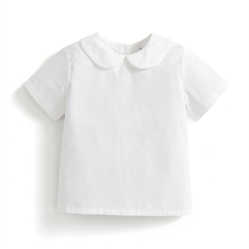 Baby Boy Spanish 2pcs Children Embroidered Suspender Pants White Cotton Shirts Peter Pan Collar Boutique Kids Clothes Set