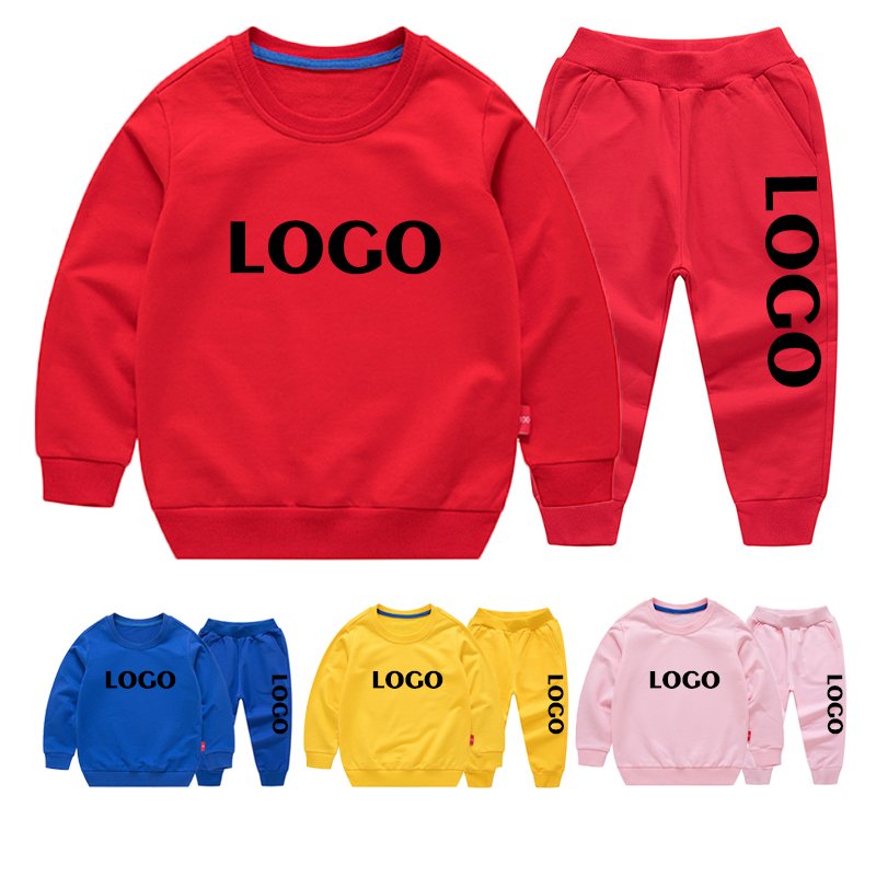 Custom Made Logo Kids Boutique Tracksuits Kids Boys 2pcs toddler jogger Clothing Set