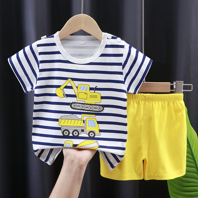 Children's short sleeved set, summer pure cotton baby clothing manufacturer direct sales