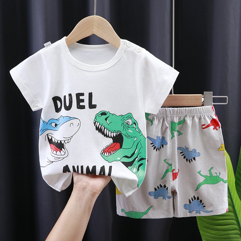 Children's short sleeved set, summer pure cotton baby clothing manufacturer direct sales