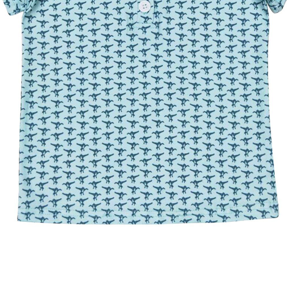 Western clothes light blue short sleeves polo shirts ducks plaid print wholesale boys boutique polo shirts button down low price
