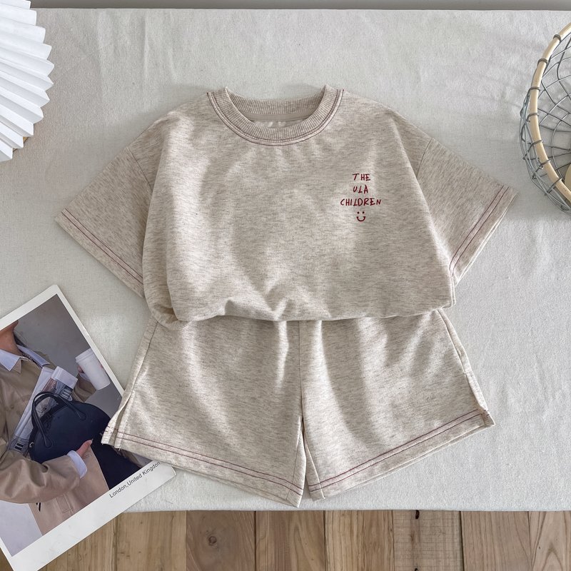 Baby Cotton Short Sets T Shirts Top And Shorts Suit short-sleeved shirt top and casual shorts two-piece Boys clothing sets