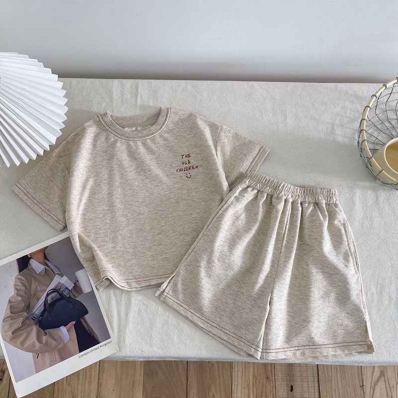 Baby Cotton Short Sets T Shirts Top And Shorts Suit short-sleeved shirt top and casual shorts two-piece Boys clothing sets