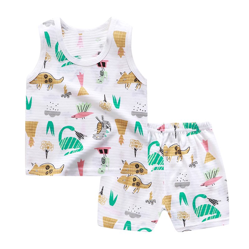 Wholesale Price Boys Children's Vest Clothing Sets Baby Sleeveless Suit for Summer Kids Clothes