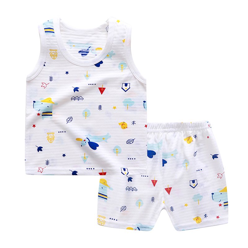 Wholesale Price Boys Children's Vest Clothing Sets Baby Sleeveless Suit for Summer Kids Clothes